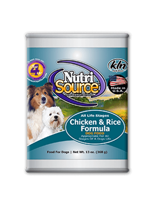 NUTRISOURCE CHICKEN & RICE CAN DOG 